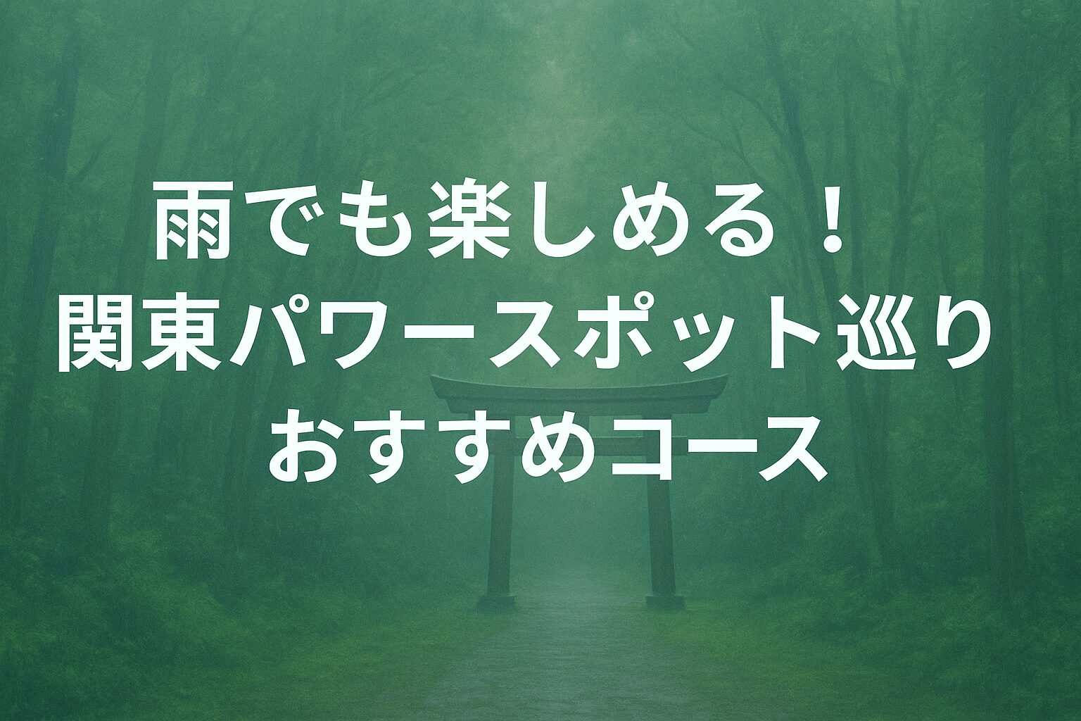 雨でも楽しめる！関東パワースポット巡りおすすめコース