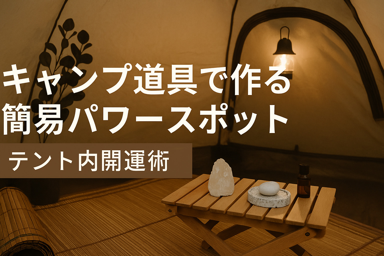 キャンプ道具で作る簡易パワースポット｜テント内開運術