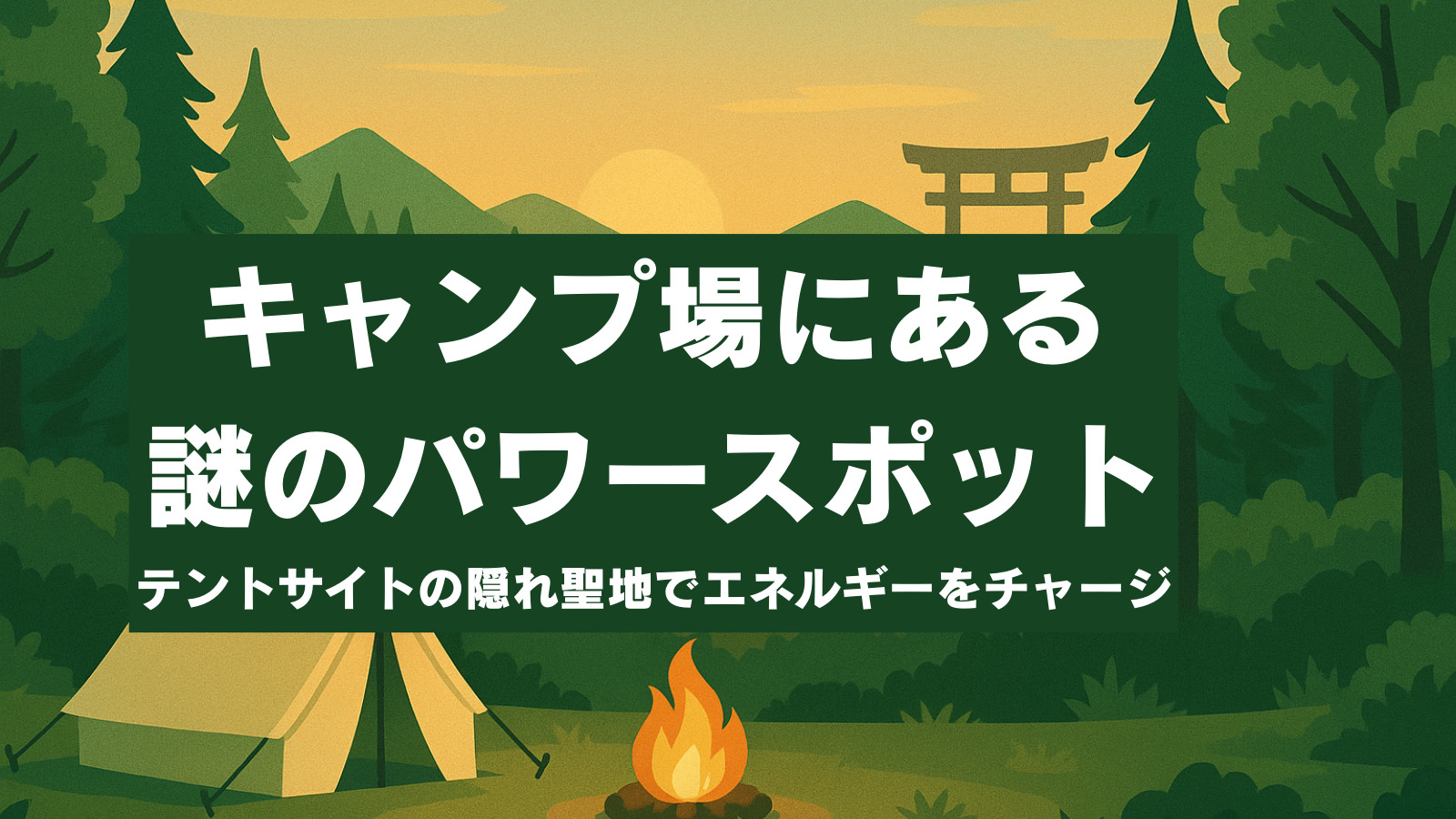 キャンプ場にある謎のパワースポット｜テントサイトの隠れ聖地